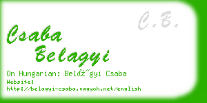 csaba belagyi business card